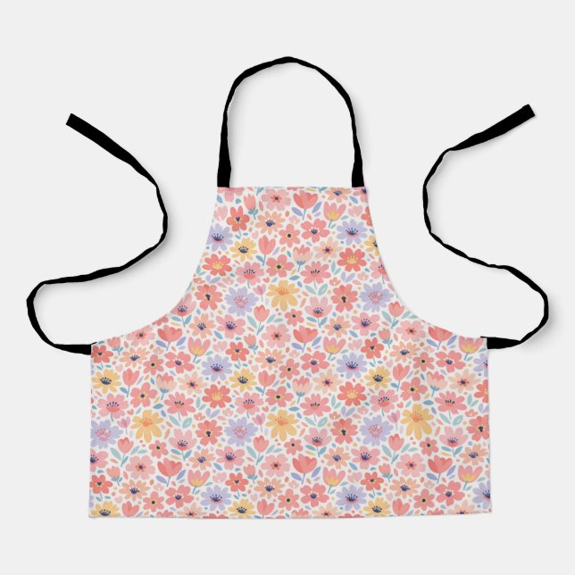 Modern Abstract Floral Pattern Apron (Front)