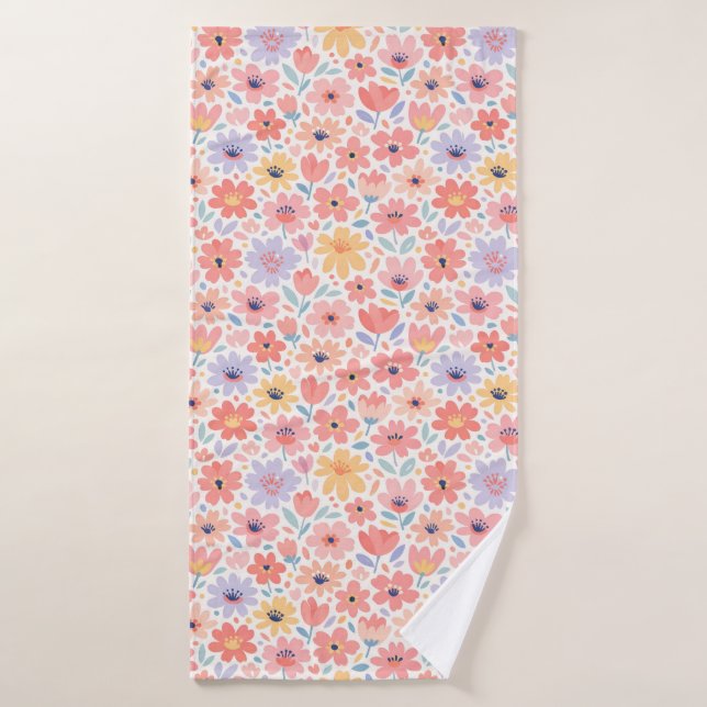 Modern Abstract Floral Pattern Bath Towel (Bath Towel)