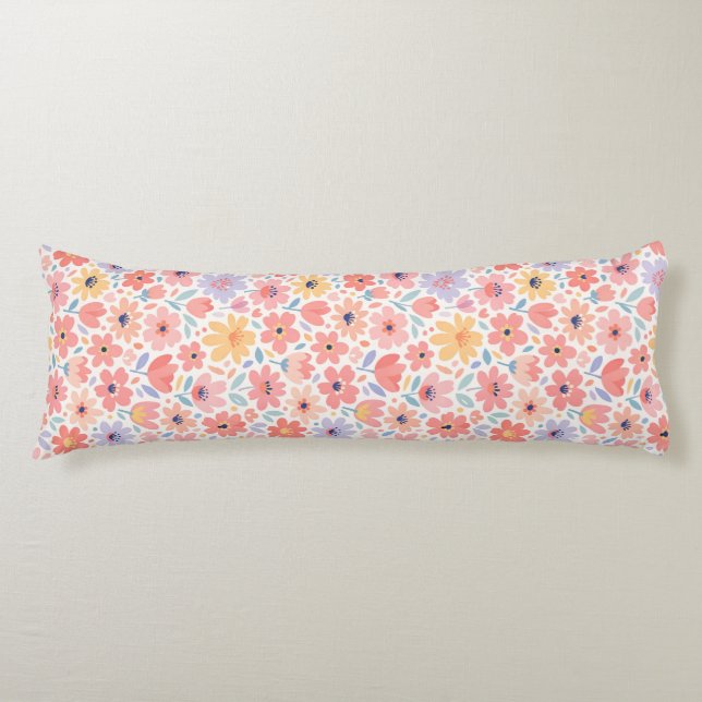 Modern Abstract Floral Pattern Body Cushion (Front)