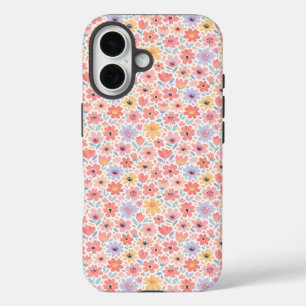 Modern Abstract Floral Pattern iPhone 16 Case