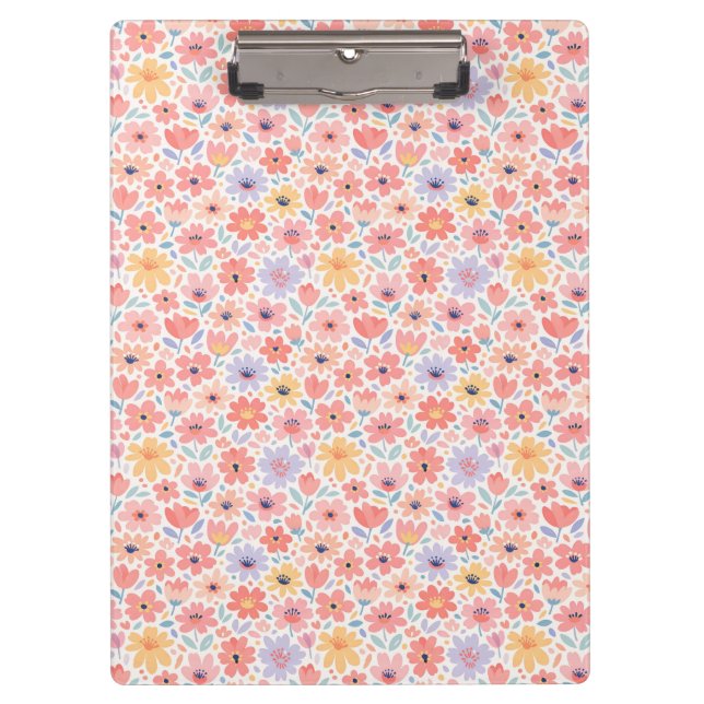 Modern Abstract Floral Pattern Clipboard (Front)