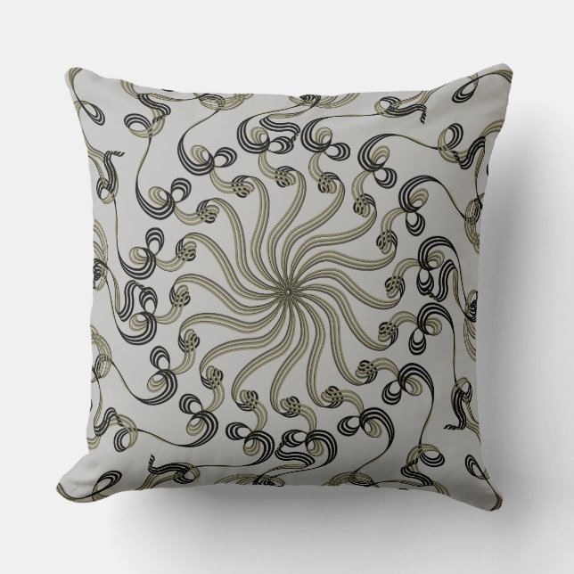 Modern Abstract Floral Pattern Cushion (Front)