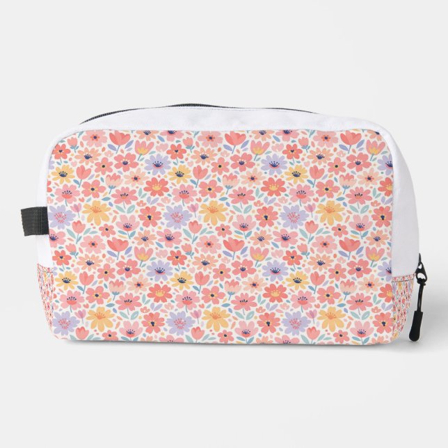 Modern Abstract Floral Pattern Dopp Kit (Front)