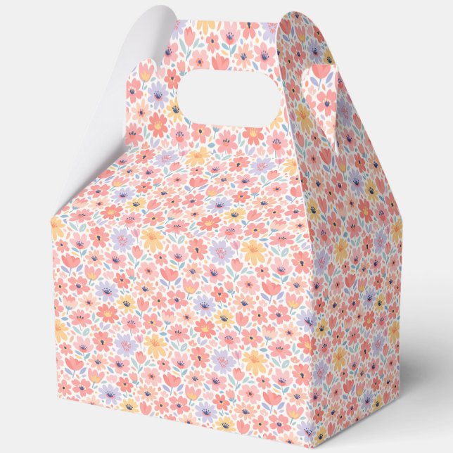 Modern Abstract Floral Pattern Favour Box (Back)