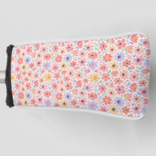 Modern Abstract Floral Pattern Golf Head Cover