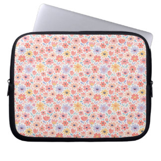 Modern Abstract Floral Pattern Laptop Sleeve