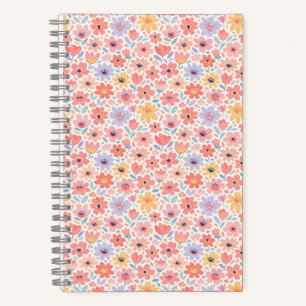 Modern Abstract Floral Pattern Notebook