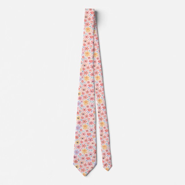 Modern Abstract Floral Pattern Tie (Front)