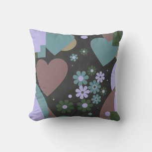 Modern Abstract Floral Throw Pillow