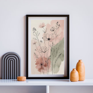 Modern Abstract Floral Wall Art VII