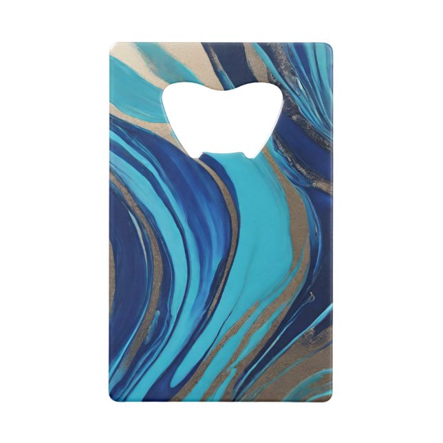 Modern Abstract Flow Art- Blue and Gold- (Back)