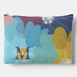 Modern Abstract Flower Art Personalised Accessory Pouch