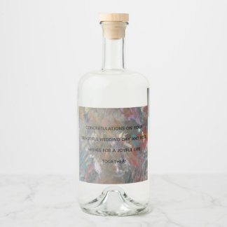 Modern Abstract "Flower Forest" Cooler Liquor Bottle Label