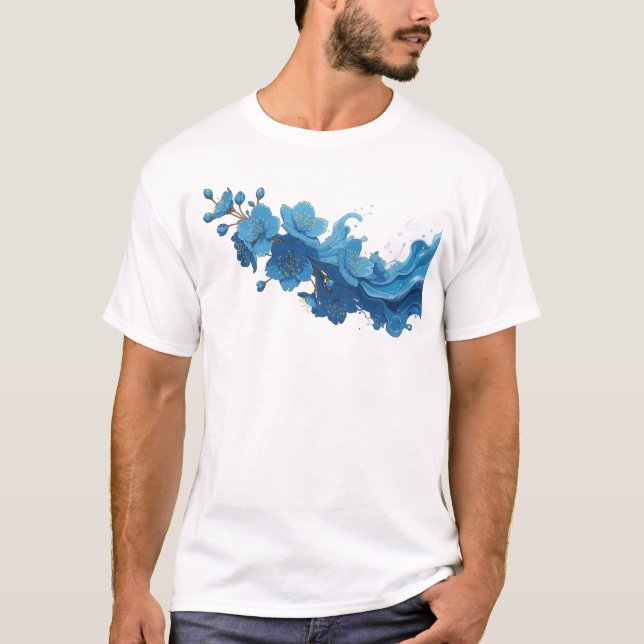 Modern ABSTRACT FLOWER Graphic Tee Design (Front)