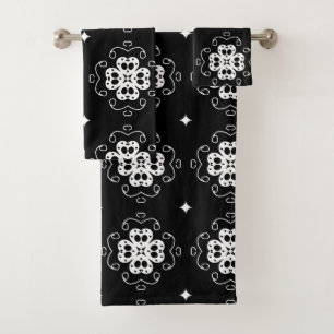 modern abstract flowers bath towel set