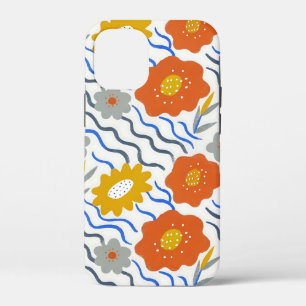 Modern Abstract Flowers Boho Wavy iPhone 12 Mini Case