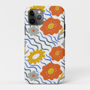 Modern Abstract Flowers Boho Wavy iPhone 11 Pro Case
