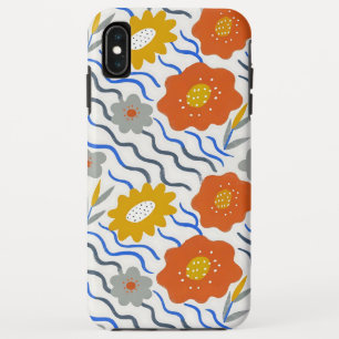 Modern Abstract Flowers Boho Wavy iPhone XS Max Case