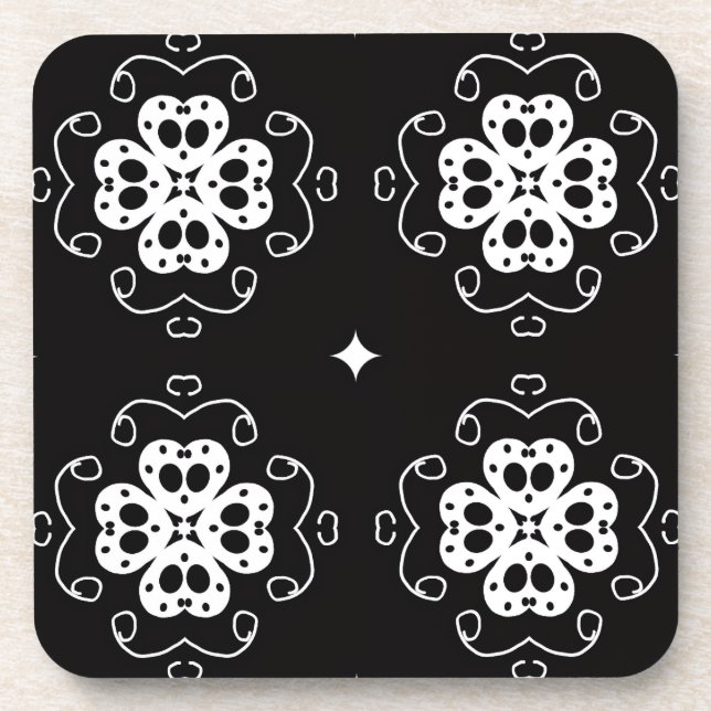 modern abstract flowers coaster (Front)
