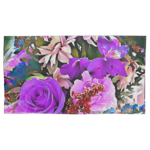 Modern Abstract flowers floral art Pillowcase