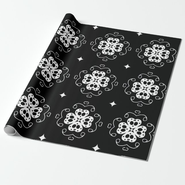 modern abstract flowers wrapping paper (Unrolled)