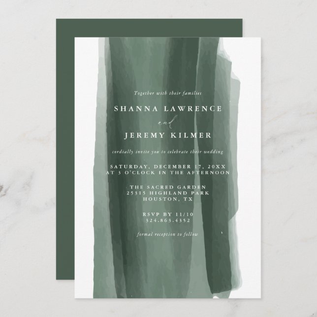 Modern Abstract Formal Wedding | Invitation (Front/Back)