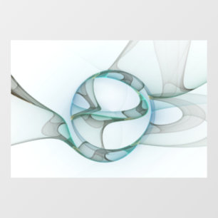 Modern Abstract Fractal Art Blue Turquoise Grey