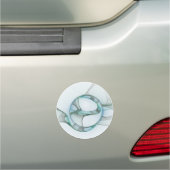 Modern Abstract Fractal Art Blue Turquoise Grey Car Magnet (In Situ)