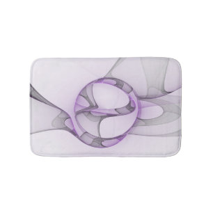 Modern Abstract Fractal Art Lavender Grey Bath Mat