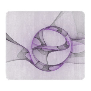 Modern Abstract Fractal Art Lavender Grey Cutting Board
