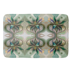 Modern Abstract Fractal Colourful Fantasy floral Bath Mat