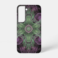 Modern Abstract Fractal Purple and Green Design