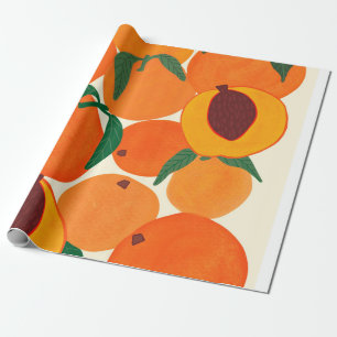 Modern abstract fruit illustration design retro vi wrapping paper