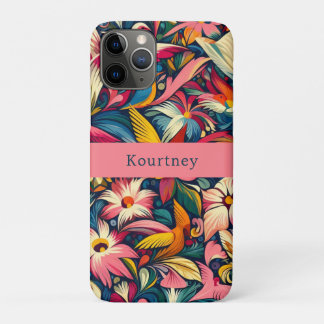 Modern abstract garden art iPhone 11 pro case