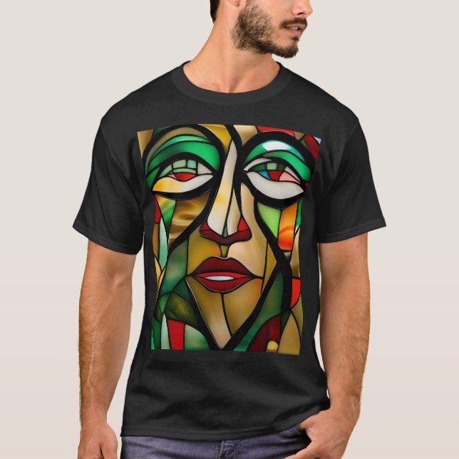 Modern Abstract Gender Free Stain Glass  T-Shirt (Front)