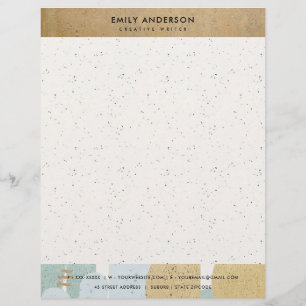 MODERN ABSTRACT GEOMETRIC ART CERAMIC TEXTURE CUSTOM LETTERHEAD