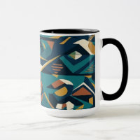 Modern Abstract Geometric Art - Retro Teal Orange