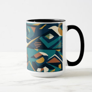 Modern Abstract Geometric Art - Retro Teal Orange Mug