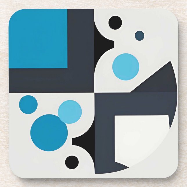 Modern Abstract Geometric Artwork Coaster (Front)