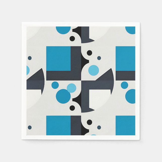 Modern Abstract Geometric Artwork Napkin (Front)