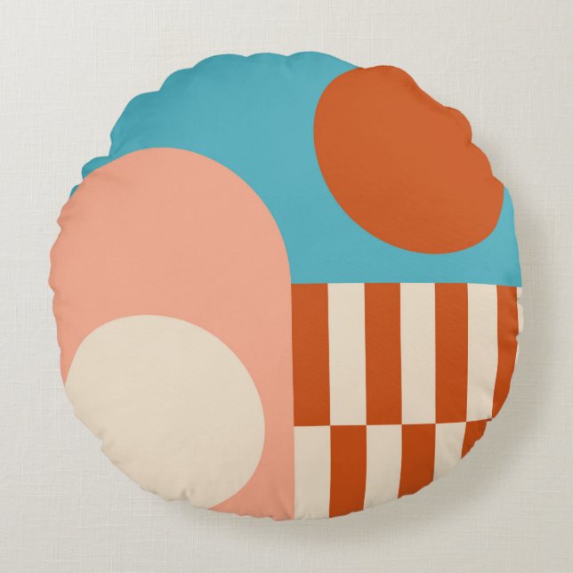 Modern abstract geometric background with circles, round cushion (Front)