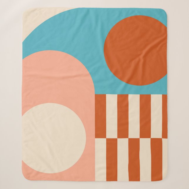 Modern abstract geometric background with circles, sherpa blanket (Front)