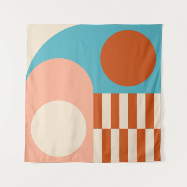 Modern abstract geometric background with circles, tapestry (Front)