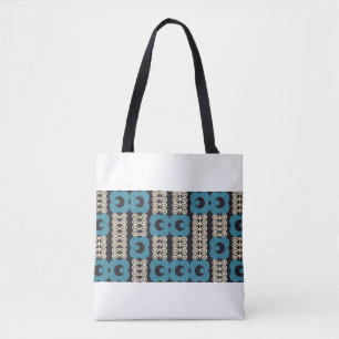 Modern abstract geometric background with stylised tote bag