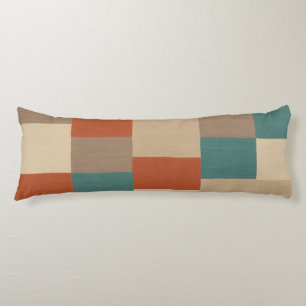 Modern Abstract Geometric Block in Teal & Beige Body Cushion