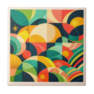 Modern Abstract Geometric Ceramic Tile