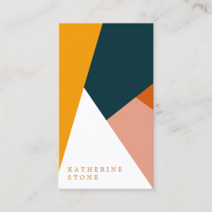 Modern abstract geometric colour block pattern business card