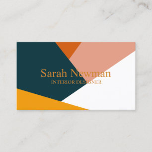 Modern abstract geometric colour block pattern business card