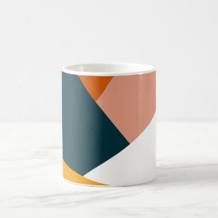 Modern abstract geometric colour block pattern coffee mug