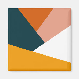 Modern abstract geometric colour block pattern magnet